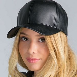 NWOT Faux Leather Baseball Hat